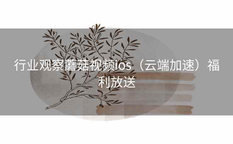 行业观察蘑菇视频ios（云端加速）福利放送